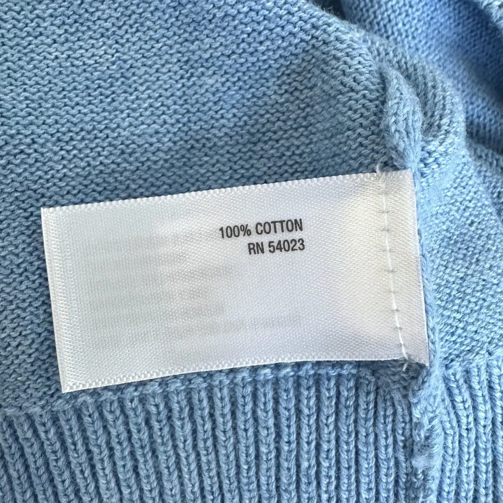Y2K Old Navy Mens Baby Blue 100% Cotton V-Neck Sweater Sz L Tennis Preppy Office